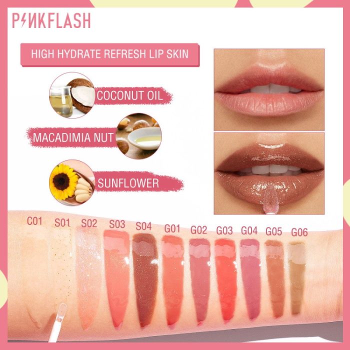 Pink Flash Lip Gloss L02 - S02 Twinkle Pink Flash Swatch