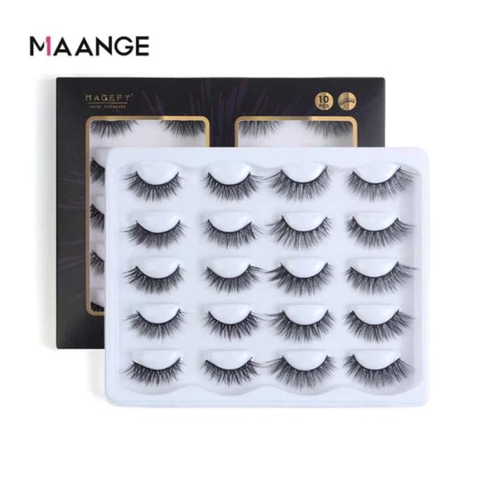 Maange Magefy Mink Lashes Natural Eyelashes 10Pairs Lashes 3D