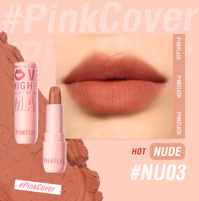 Pink Flash Silky Velvet Matte Lipstick L05 - Nu03