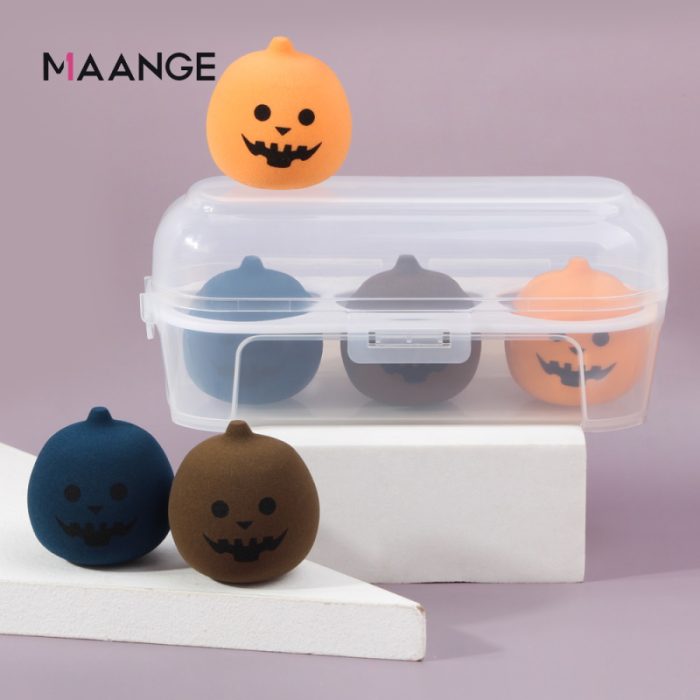 Maange 3Pcs Halloween Makeup Sponge With Case