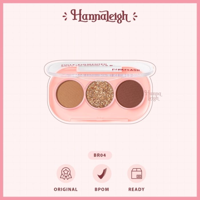 Pinkflash 3 Pan Eyeshadow Pallete Glitter High Pigment - Br04