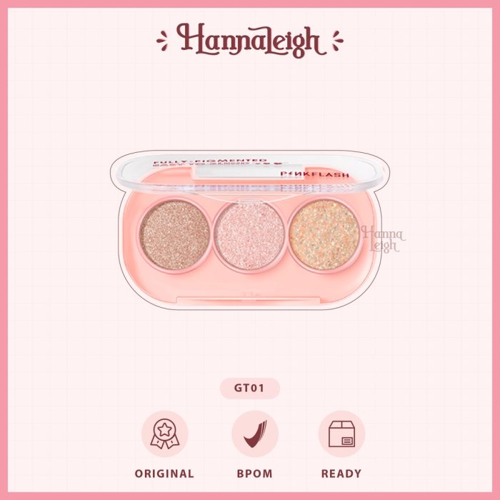 Pinkflash 3 Pan Eyeshadow Pallete Glitter High Pigment - Gt01