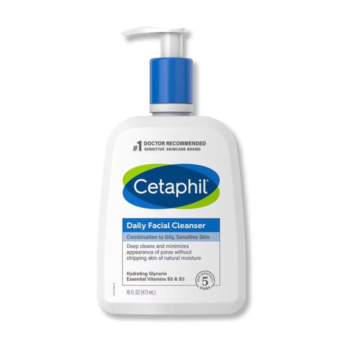 Cetaphil Daily Facial Cleanser Combination To Oily Sensitive Skin 473Ml