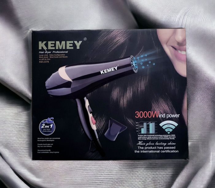 Kemey 2 In 1 Hair Dryer Professional 3000W Wind Power - Km-2378