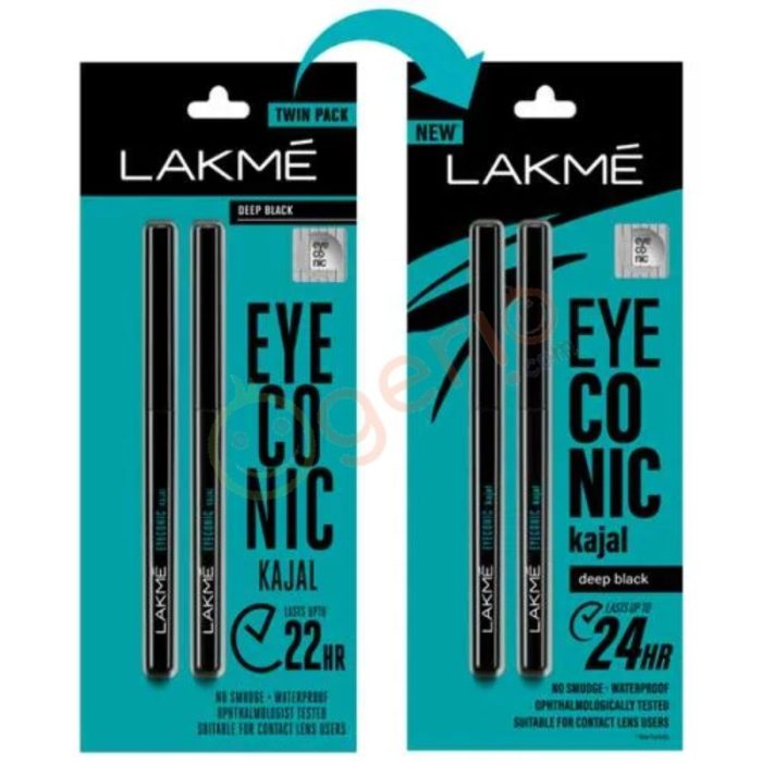 Lakme Kajal Eye Conic Deep Black - Twin Pack