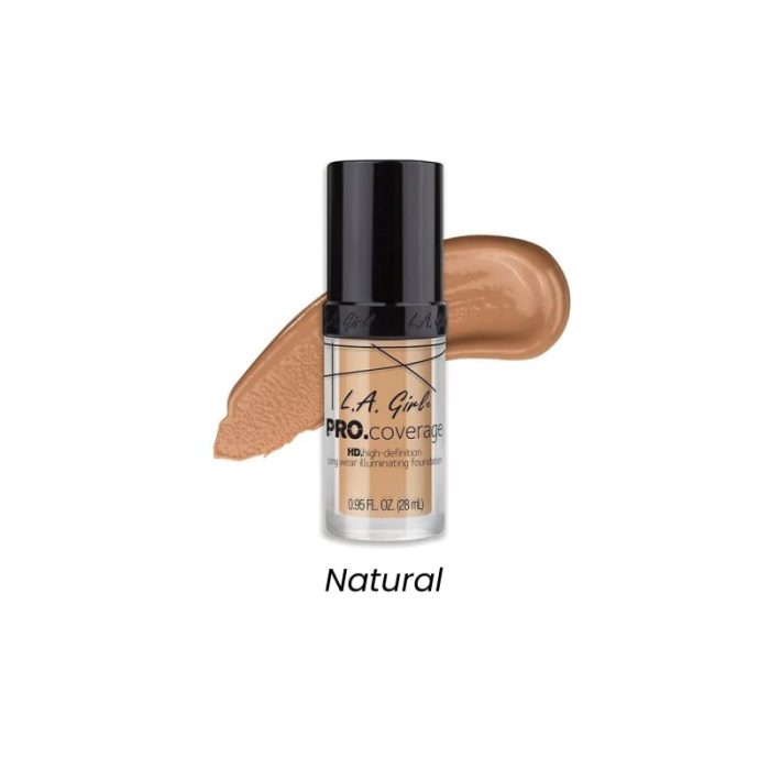 L.a. Girl Pro Coverage Illuminating Foundation- Natural ( 28Ml )