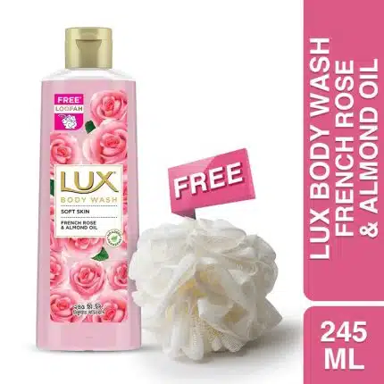 lux body wash soft skin french rose & almond oil - 245ml