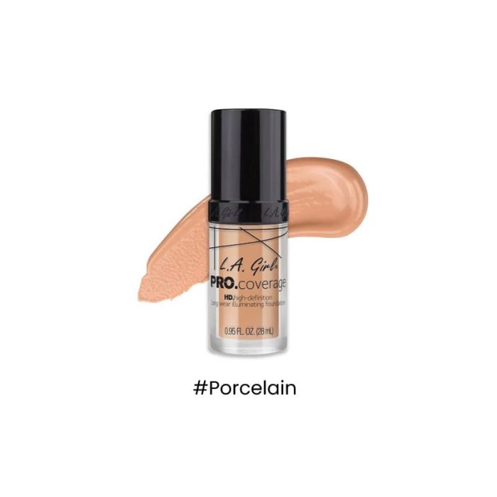 L.a. Girl Pro Coverage Illuminating Foundation- Porcelain ( 28Ml )