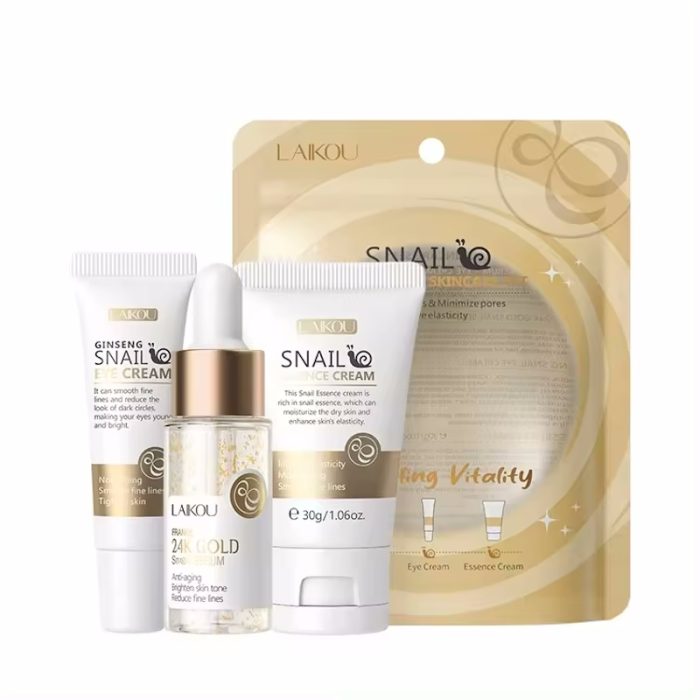 Laikou Snail Essence Skincare Set Moisturizing Travel Kit - 3Pcs