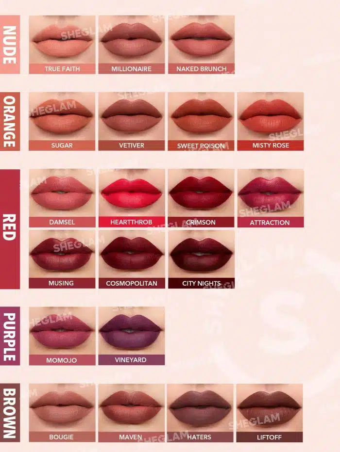 Sheglam Matte Liquid Lipstick Swatch