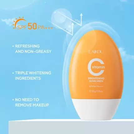 LAIKOU Vitamin C Brightening Sunscreen UV Sunblcok SPF50 PA+++ 50g .
