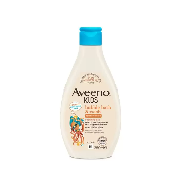 Aveeno Kids Bubble Bath &Amp;Amp; Wash For Sensitive Skin 250Ml